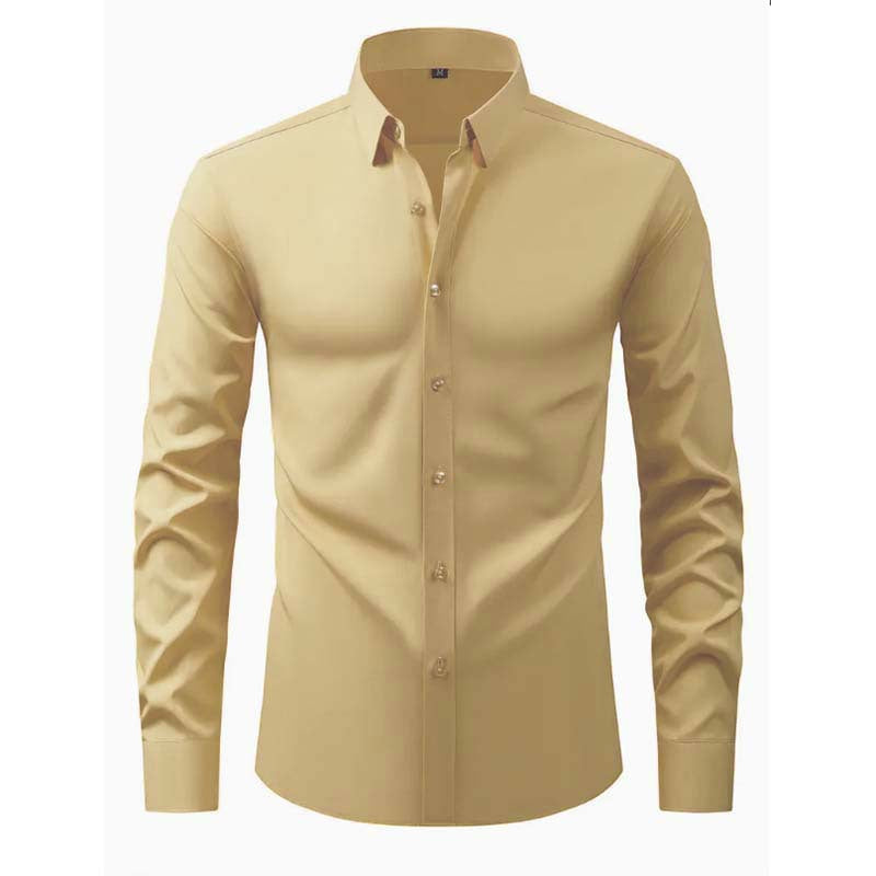 Herren Hemd Langarm Modernes Design Schwarzes Slimfit