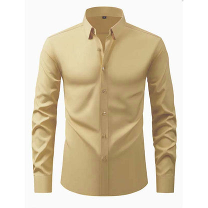 Herren Hemd Langarm Modernes Design Schwarzes Slimfit