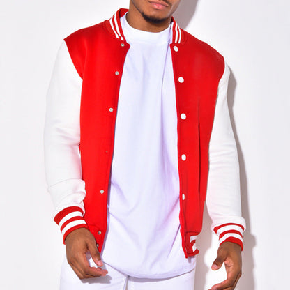 Herren Sportjacke mit Streifen Ärmelbündchen und Knöpfen Modern