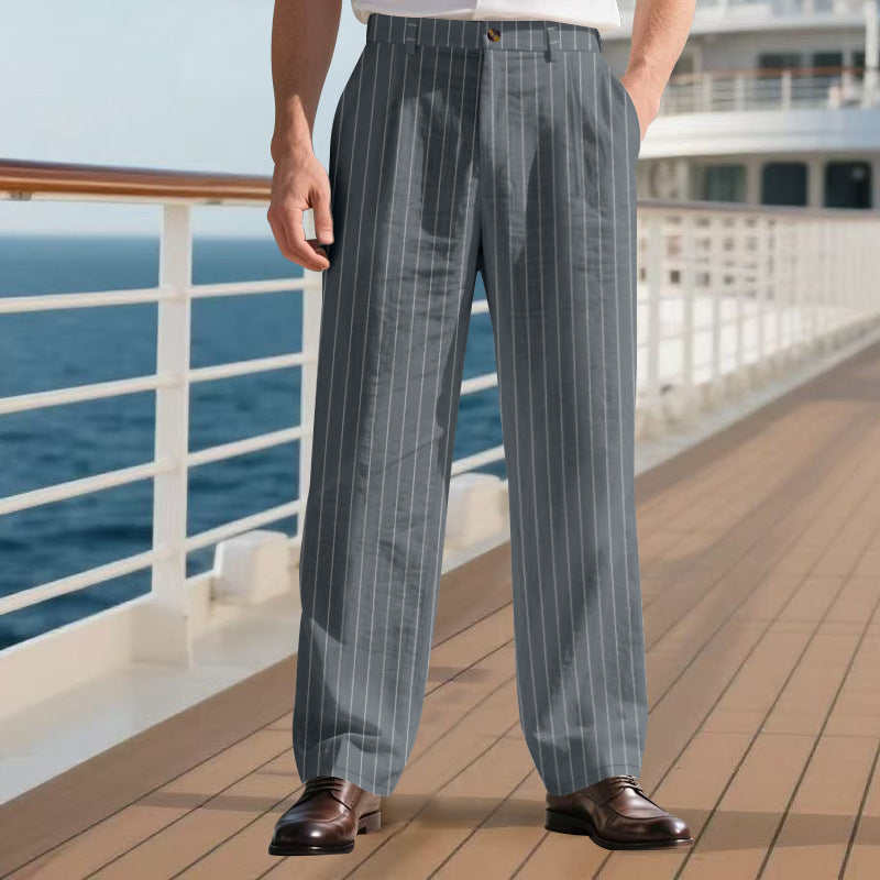 Herren Anzughose Slim Fit Streifen Elegant