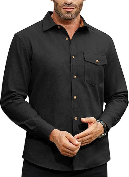 Herren Flanellhemd Warm Bequem Grau