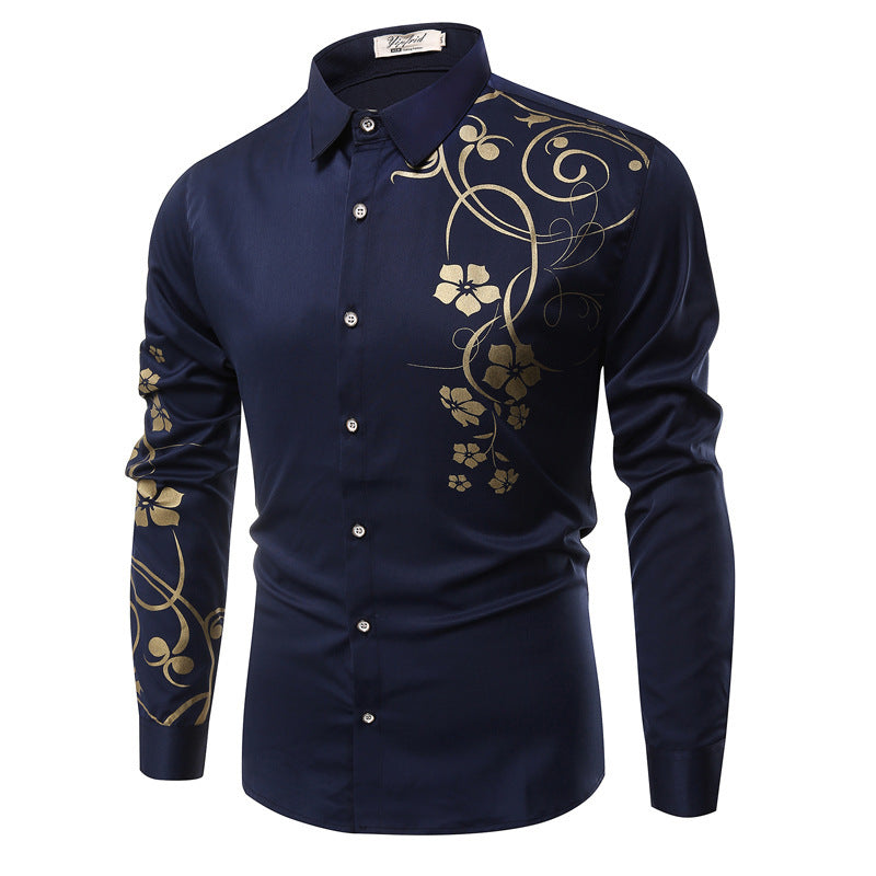 Herren Langarmshirt Modern Florales Design Trendy