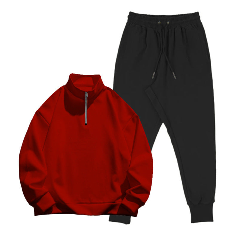 Herren Trainingsanzug Set Sportlich Modern mit Taschen
