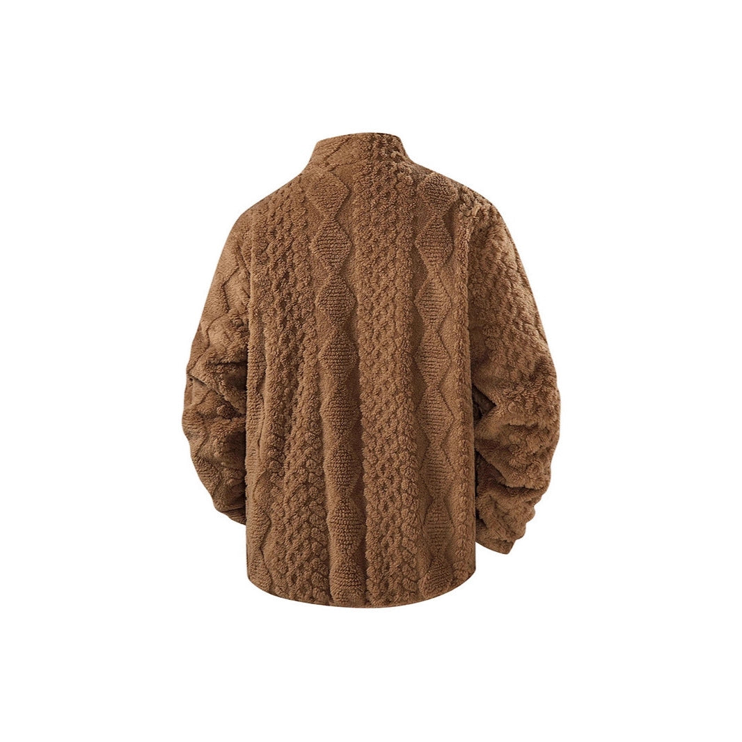 Herren Fleecejacke Warm Weich Hochkragen Winterjacke