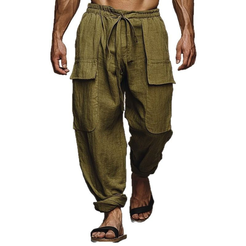 Herren Leinenhosen Harem Style Bequem Sommer