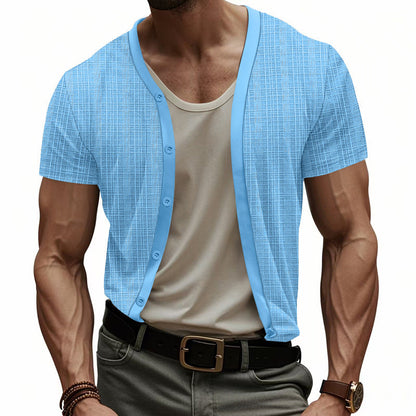Herren Cardigan Hemd Kurzarm Modern Berlin Style
