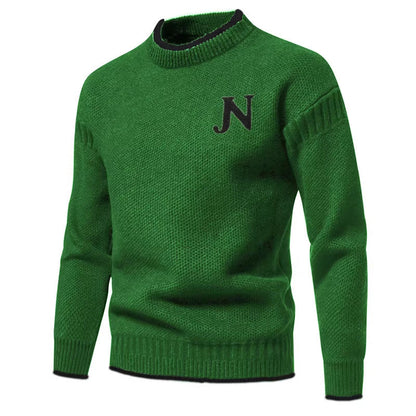 Herren Strickpullover Rundhals Modern Grau