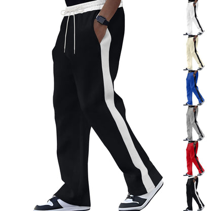 Herren Freizeithose mit Kontraststreifen Elastisch Bequem - BerlinGlamour