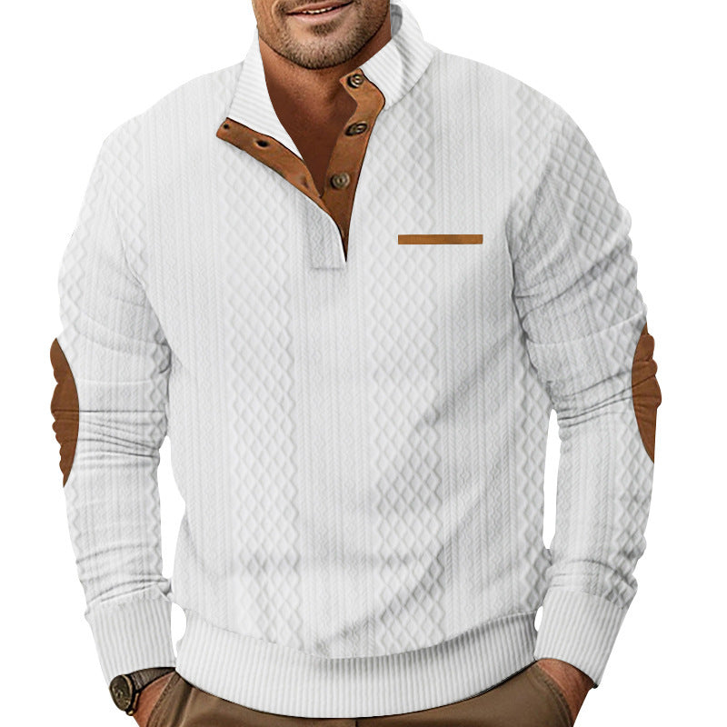 Herren Strickpullover Modern mit Kontrastdetails und Struktur