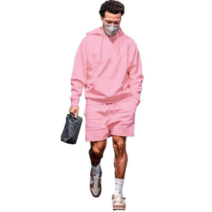 Herren Sportset Hoodie Shorts atmungsaktiv mit Taschen - BerlinGlamour