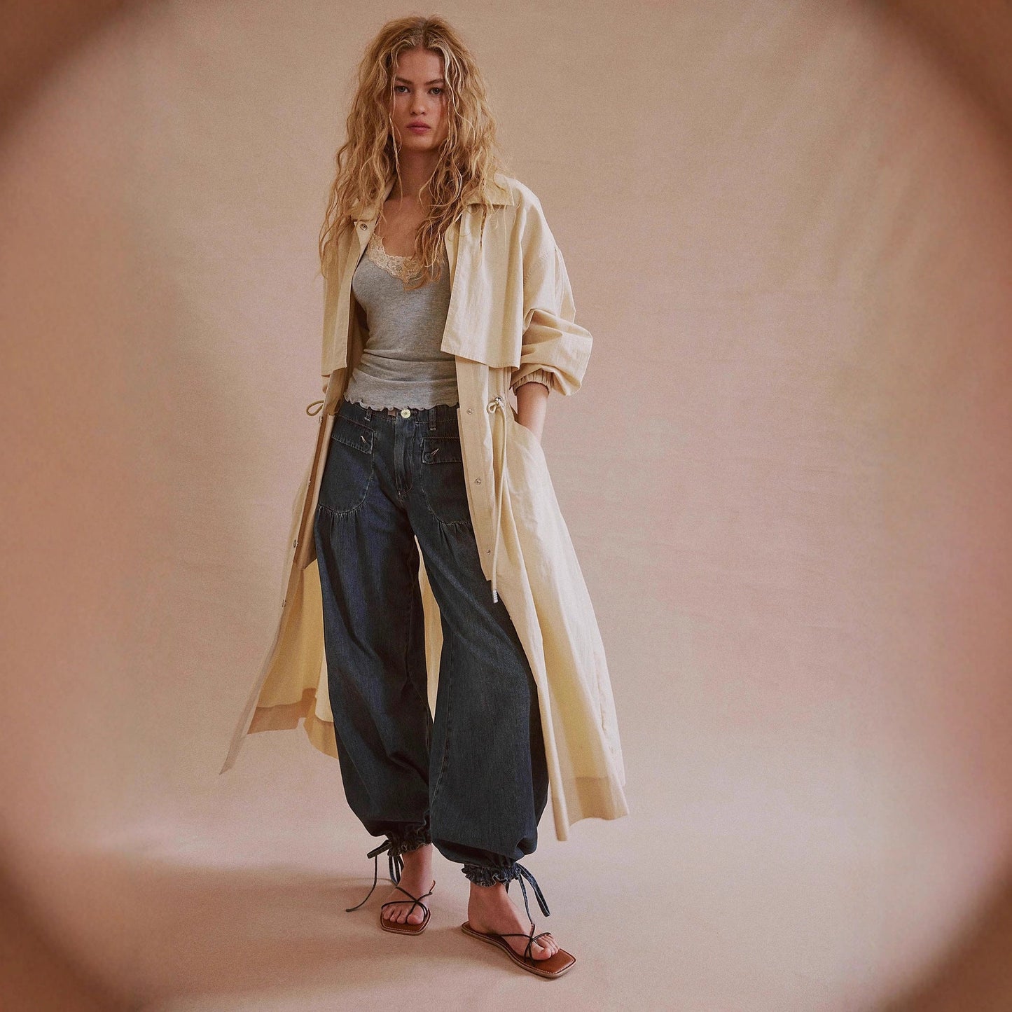 Damen Hose Cargo Bequem Weite Passform
