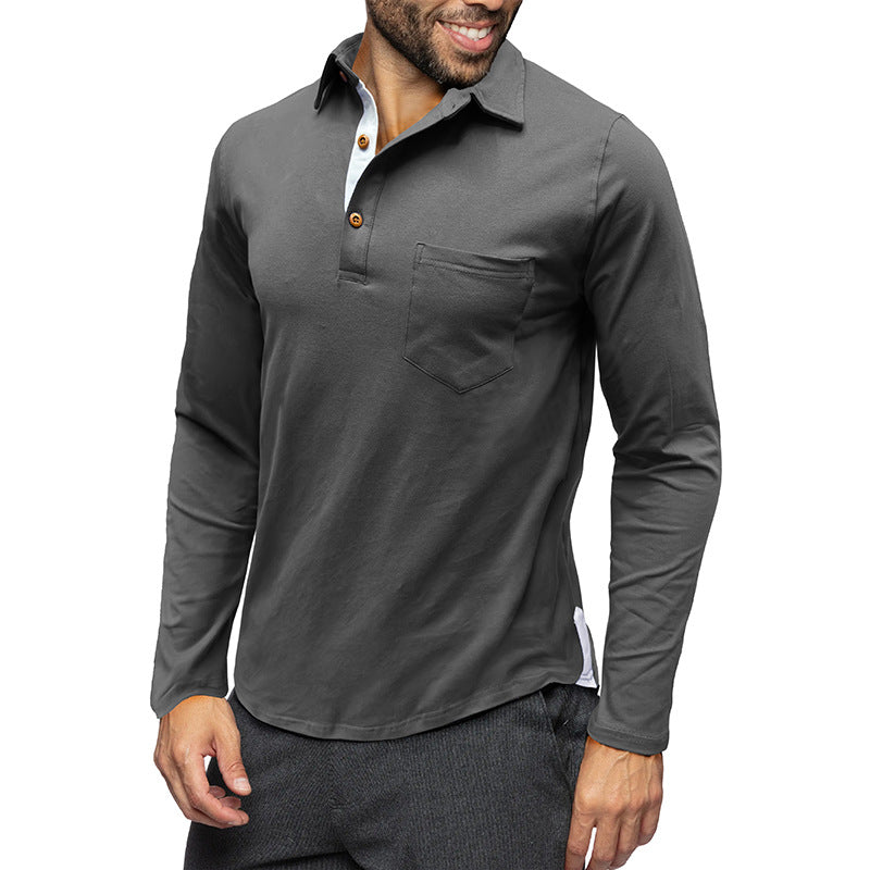 Elegantes Herren Langarmhemd Moderner Kragen