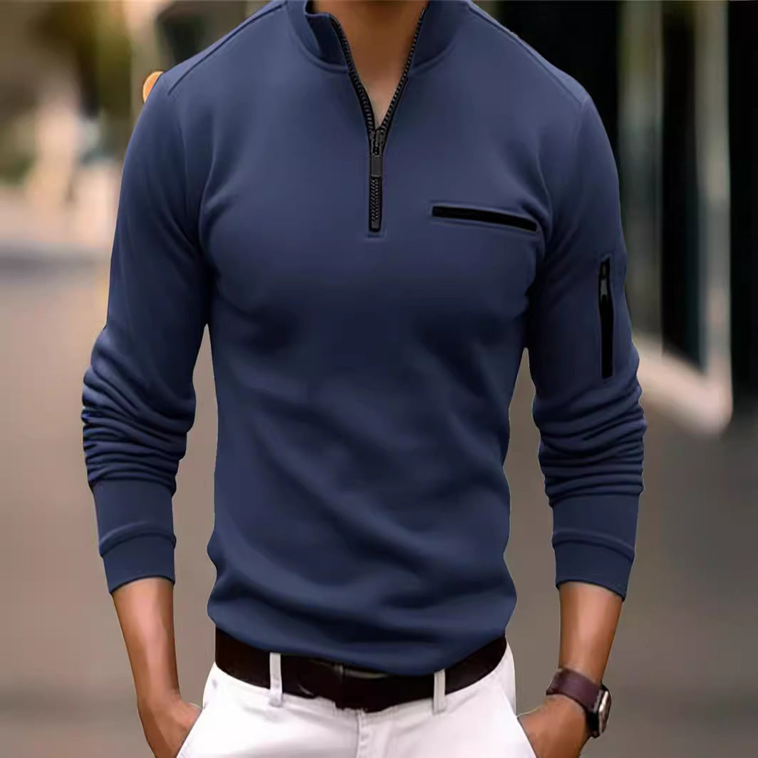 Herren Langarmshirt Sportlich Funktionstasche