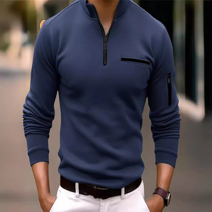Herren Langarmshirt Sportlich Funktionstasche