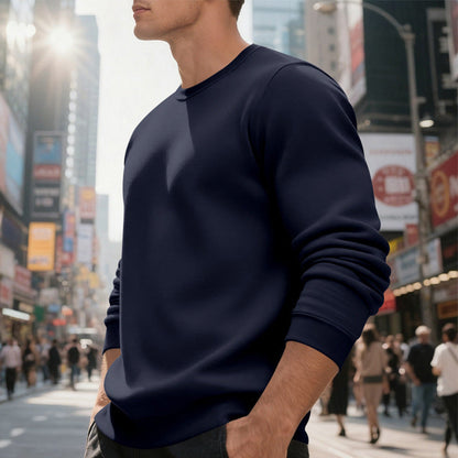 Herren Sweatpullover Rundhals Bequem Lässig Grau