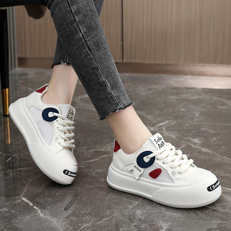 Damen Sneaker Sport Plateau Schuhe Atmungsaktiv
