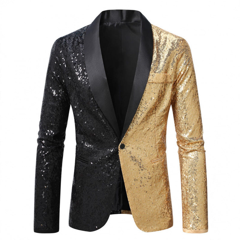 Glamour Blazer Herren Pailletten Anzug Jackett Elegant