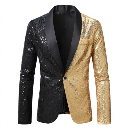 Glamour Blazer Herren Pailletten Anzug Jackett Elegant