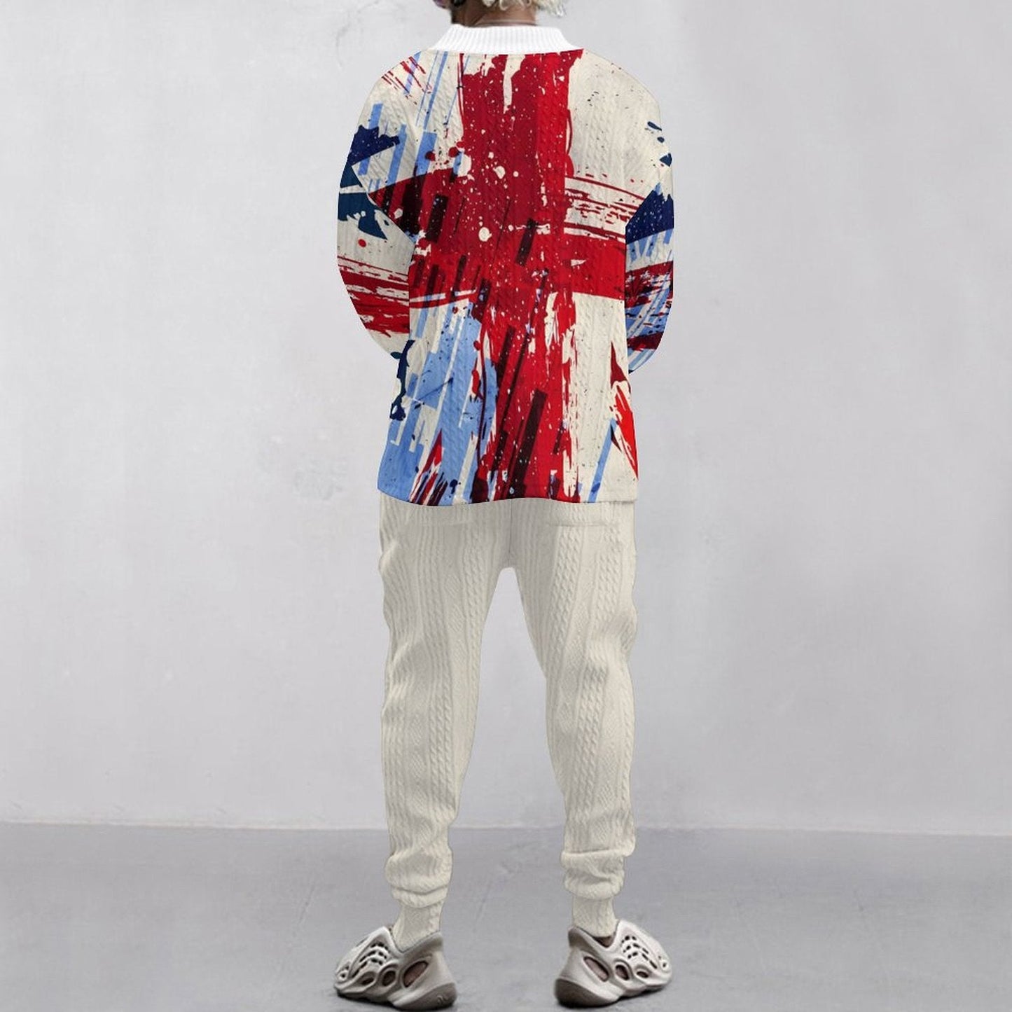 Herren Pullover Lässig mit Britisch Motiv Jogginghose Set