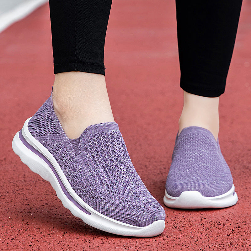Damen Sneaker Bequem Atmungsaktiv Strick Oberteil Sportlich - BerlinGlamour