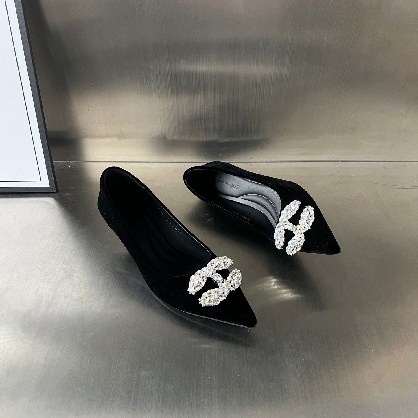 Damen Pumps Elegant Strass Schuhe High Heels