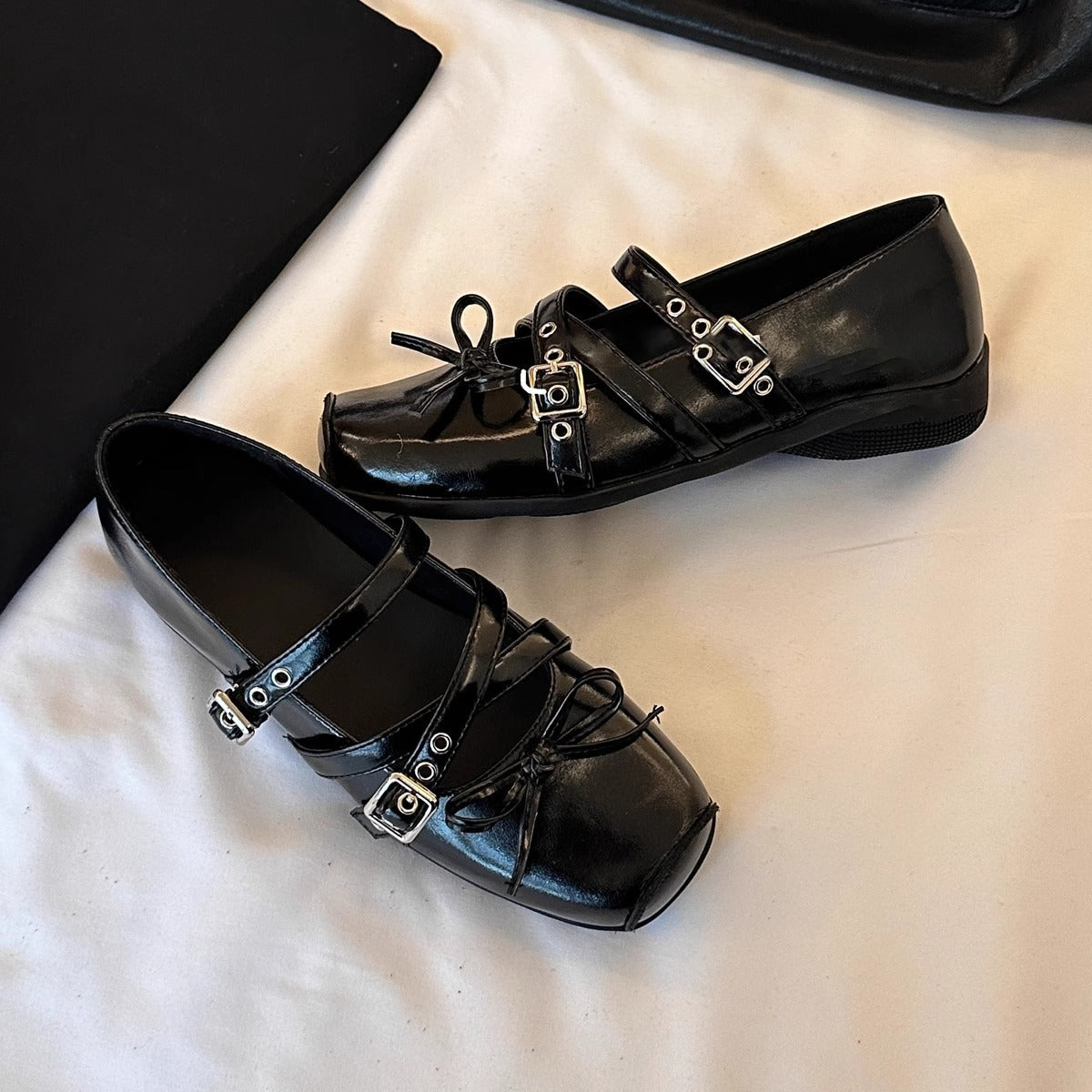 Damen Ballerinas Schleifen Detail Modern Frauen Schuhe