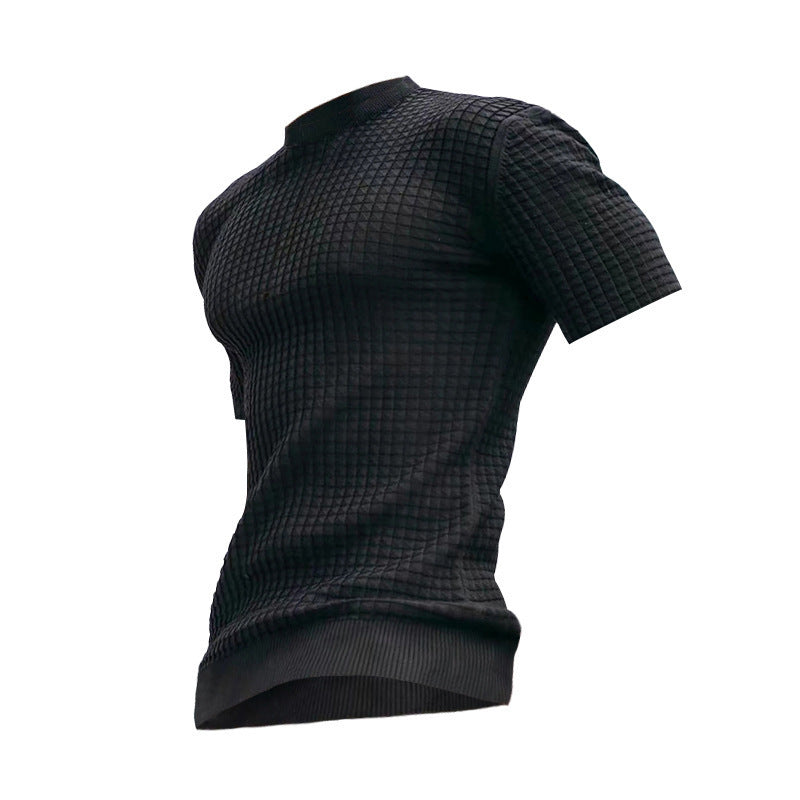 Herren Fitness-T-Shirt Atmungsaktiv Strukturiert Sportlich