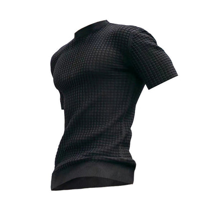 Herren Fitness-T-Shirt Atmungsaktiv Strukturiert Sportlich