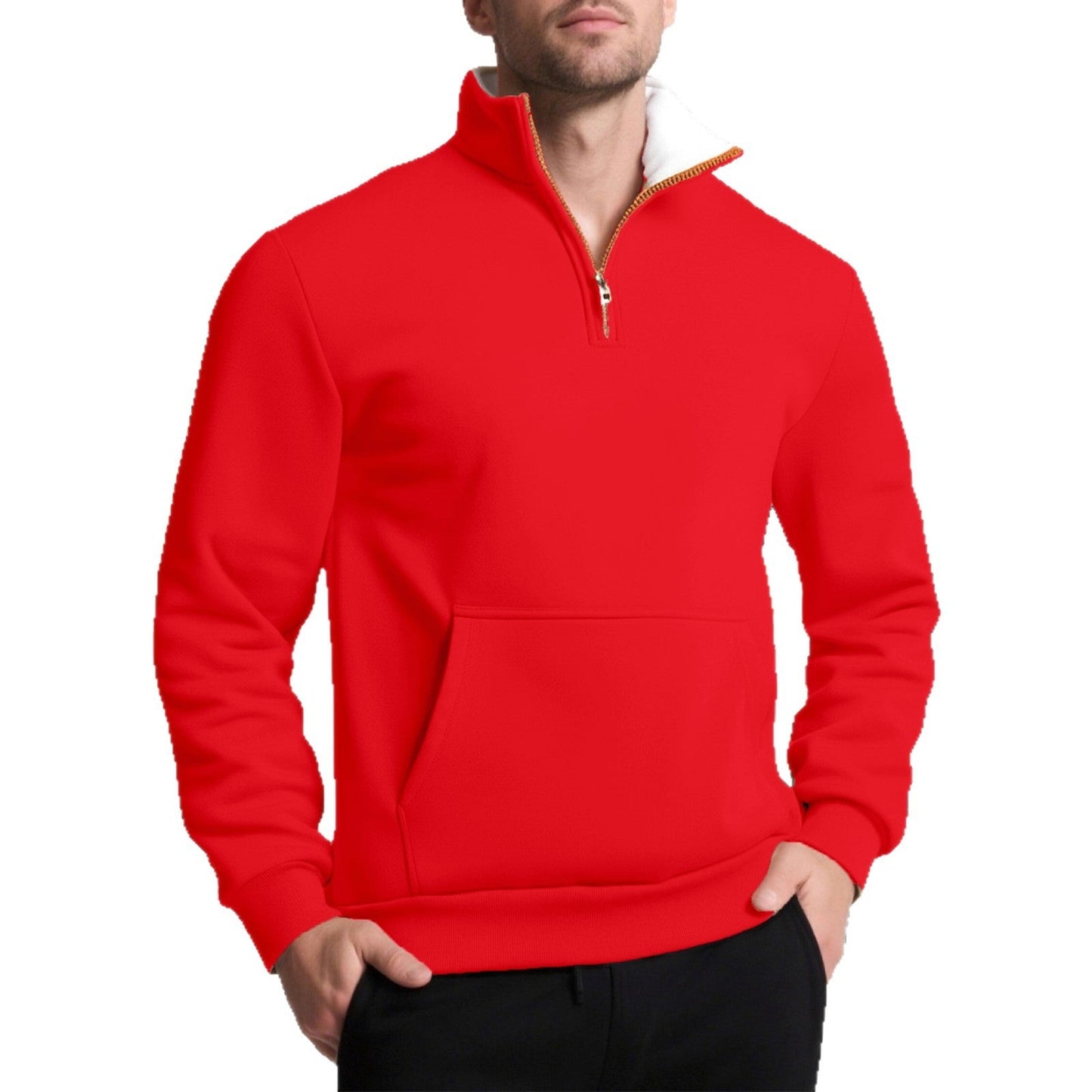 Herren Sweatpullover Sportlich mit Kängurutasche Modern