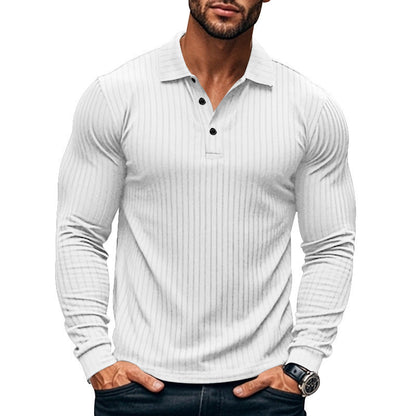 Herren Langarmshirt mit Rippenmuster Elegant Grau