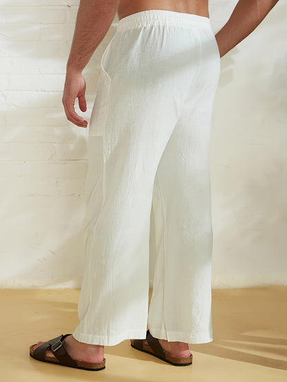 Herren Strandhose mit Palmendruck Sommerhose Relaxed