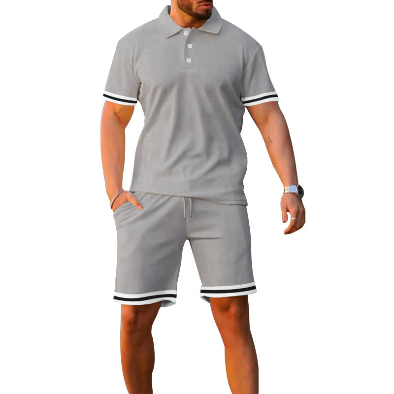Herren Sportset Polo-Shirt und Shorts Atmungsaktiv Sommer