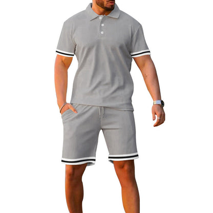 Herren Sportset Polo-Shirt und Shorts Atmungsaktiv Sommer