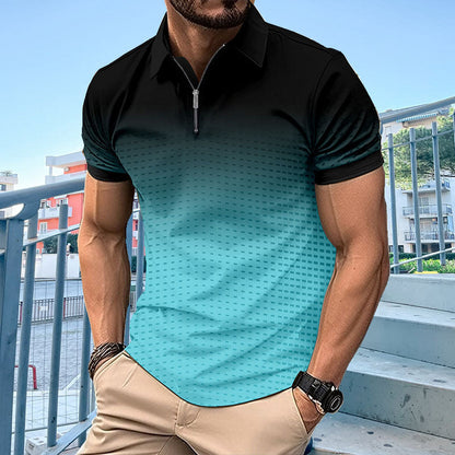 Herren Polohemd Modern Farbverlauf Kurzarm