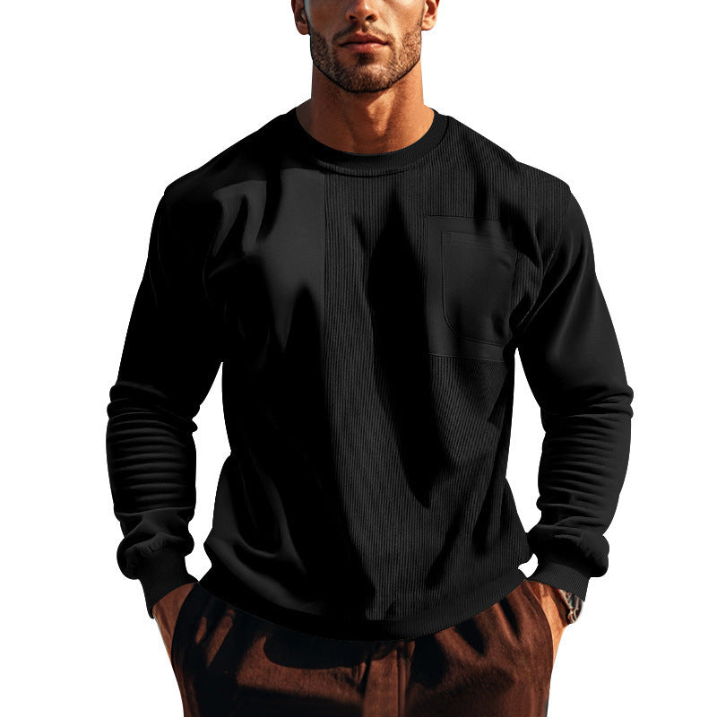 Herren Sweatshirt Strukturiert Modern Grau