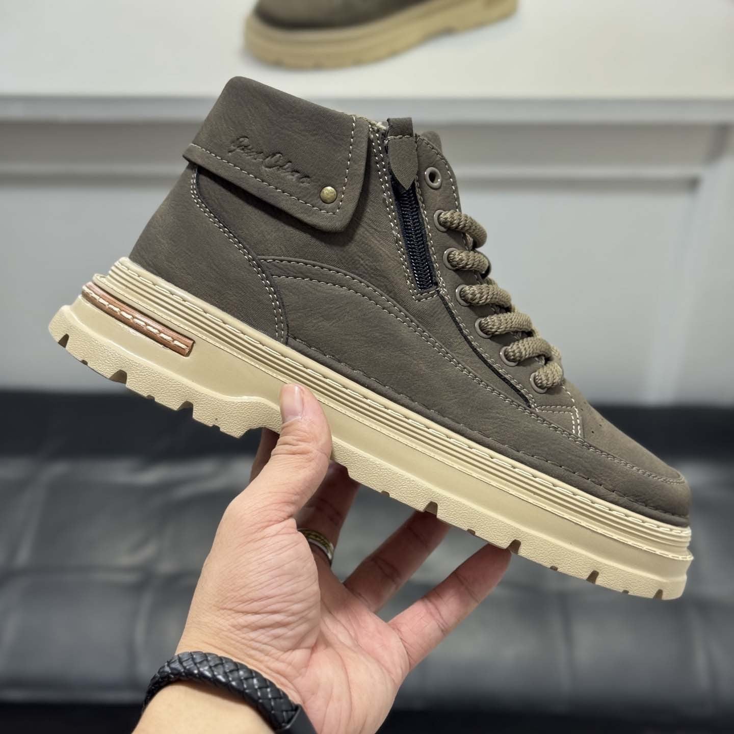 Damen Schnürboots Bequem Laufsohle Modisch