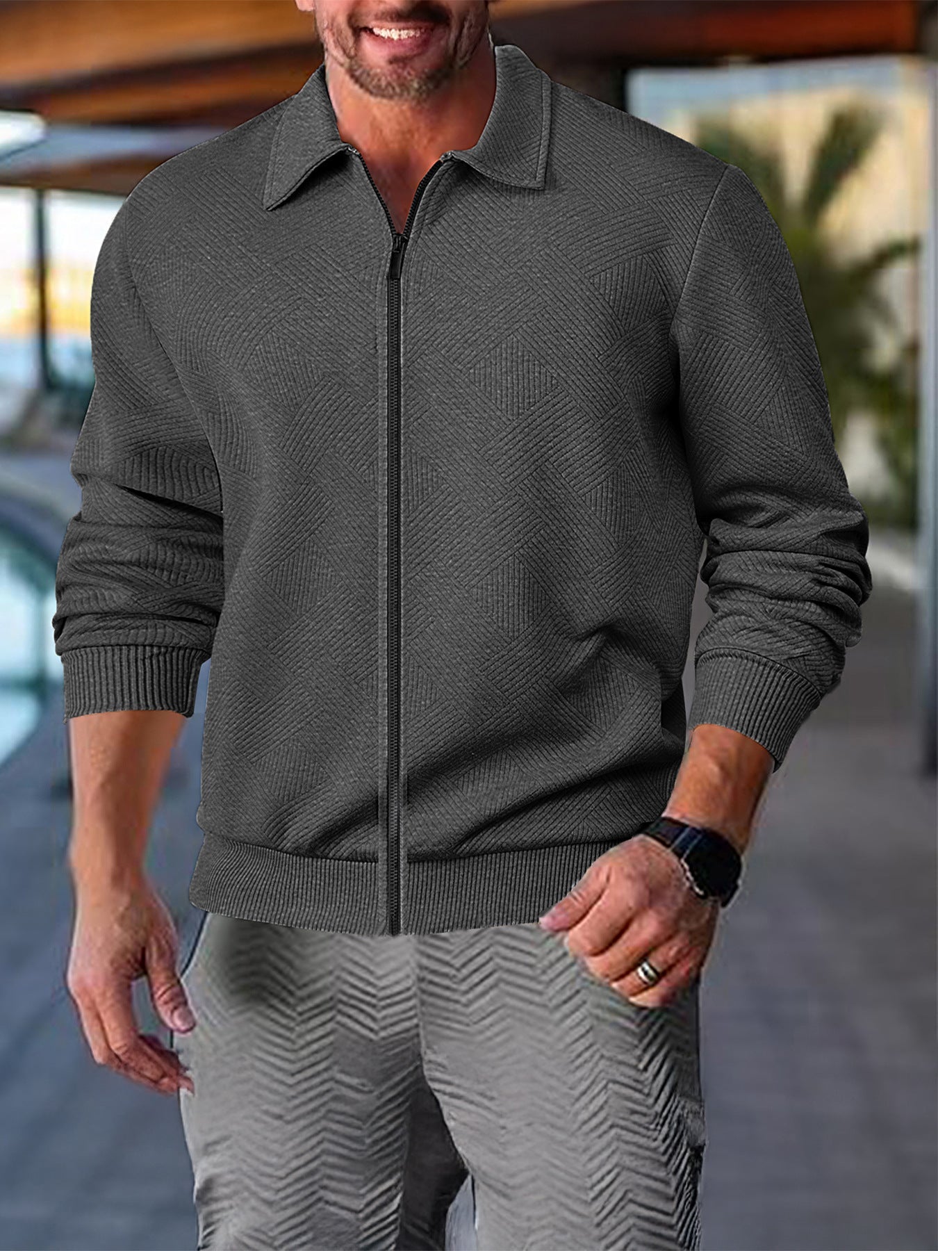 Herren Freizeitjacke Leicht Strukturiert Modern Berlin