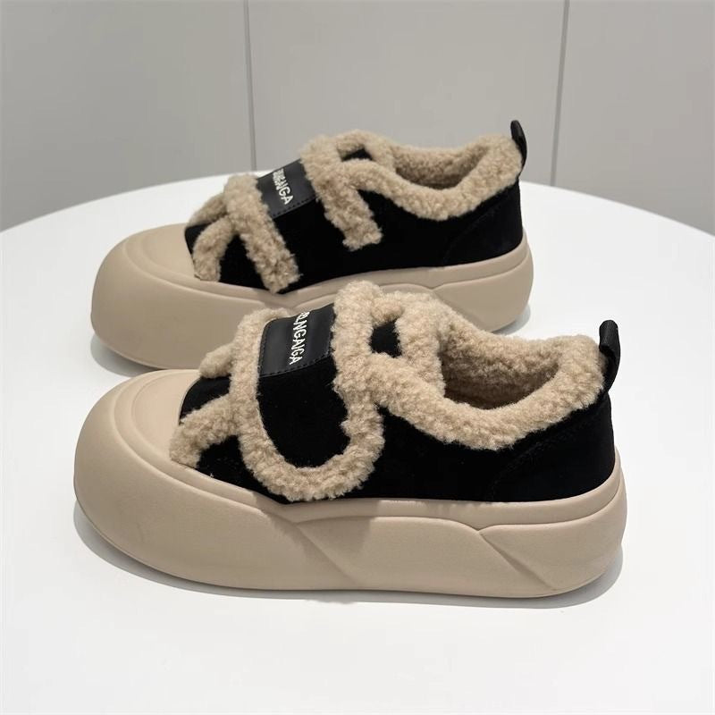 Damen Sneaker Fleecegefüttert Sportlich Rutschfest