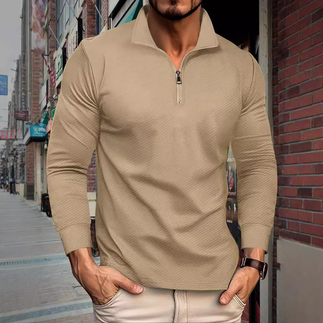 Herren Sportpullover Stehkragen Funktionsshirt Modern