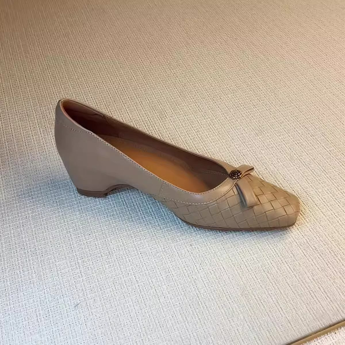 Damen Ballerinas Geflochtene Schuhe mit Schleife Elegant - BerlinGlamour