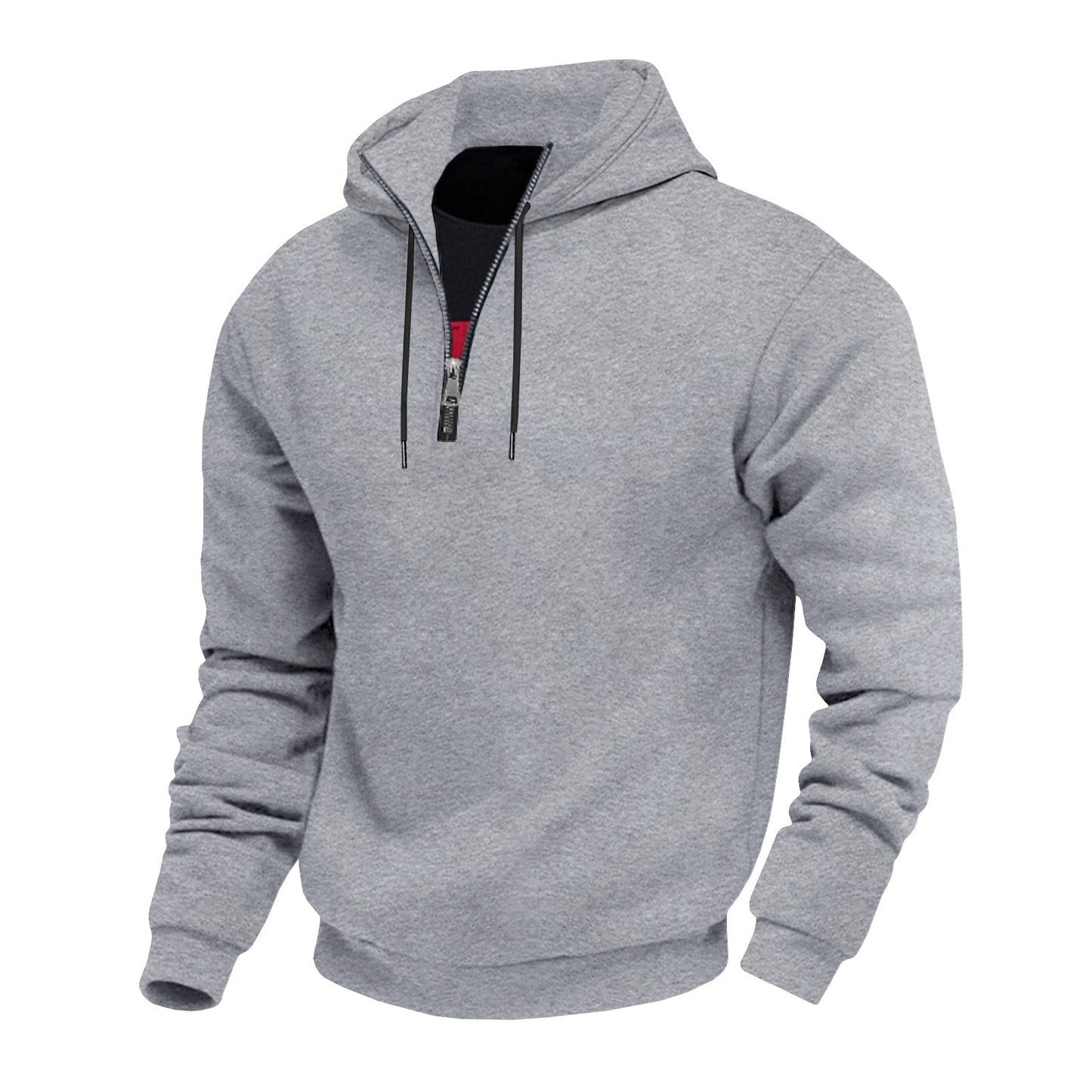 Männer Kapuzenpullover Mit Reißverschluss Kontrastfutter Modern