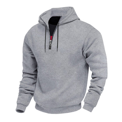 Männer Kapuzenpullover Mit Reißverschluss Kontrastfutter Modern