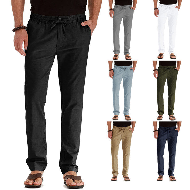 Herren Leinenhose Bequem Elastisch Relaxed Fit Sommer - BerlinGlamour