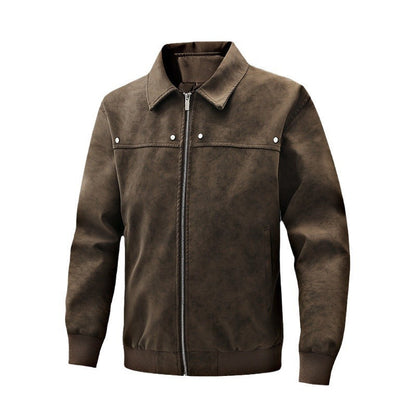 Herren Lederjacke Steppweste Soft Schwarz Modern