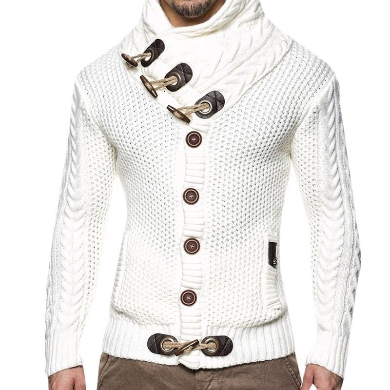 Herren Cardigan Strickpullover Hochkragen Modern
