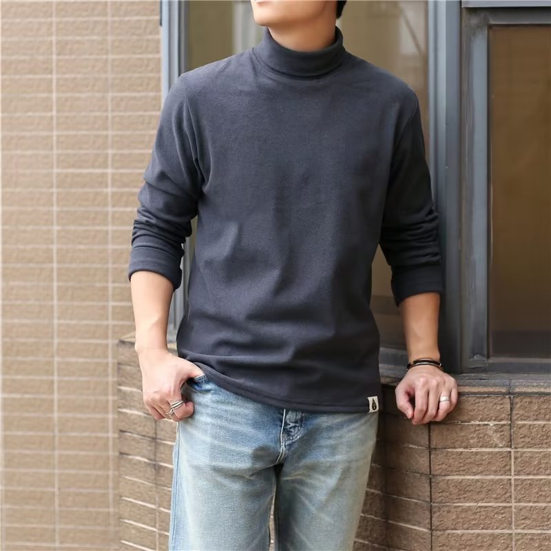 Herren Pullover Weich Hochkragen Modern