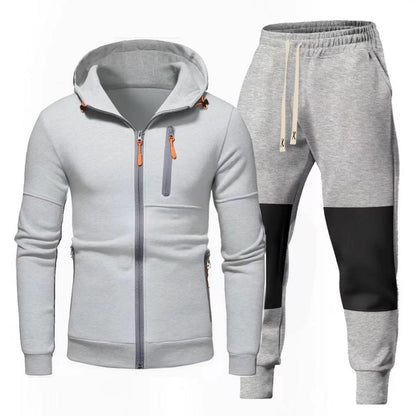 Herren Sportset Hoodie Jogginghose mit Reißverschlusstaschen