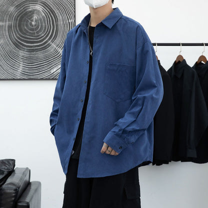 Herren Overshirt Baumwolle Lässig mit Brusttasche