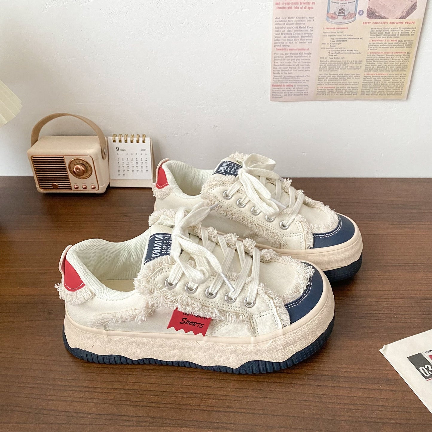 Damen Sneaker Chunky Flauschig Weich