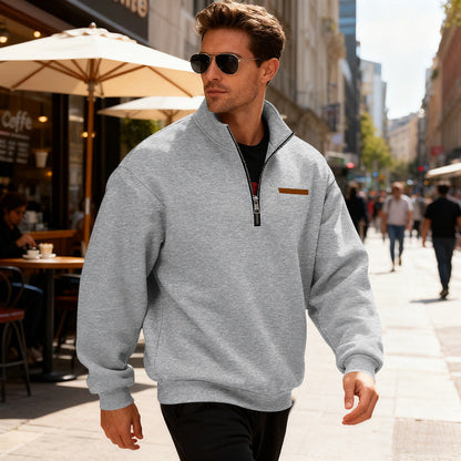 Herren Sportpullover Halbhoch Reißverschluss Modern